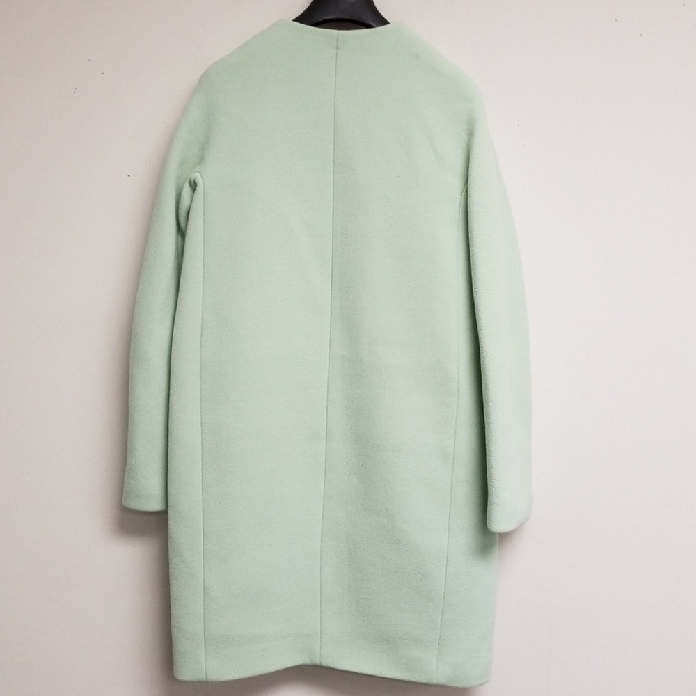 Nwt J. Crew Mint Wool Button Coat Size 00 - image 3